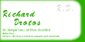richard drotos business card