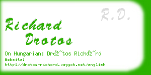 richard drotos business card